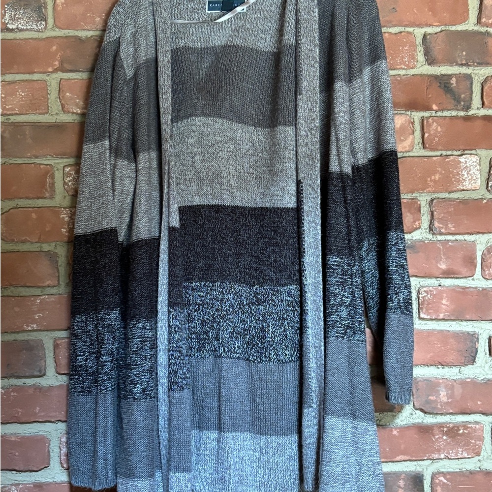 Large Gray Striped Sweater